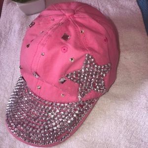 Bedazzled Baseball Cap, Y2K, Pink